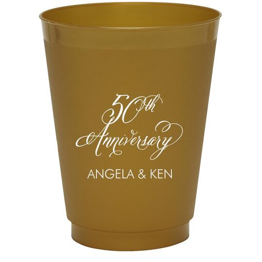 Elegant 50th Anniversary Colored Shatterproof Cups